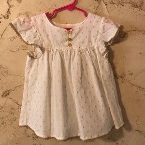 Gold and White Flutter Sleeve Top